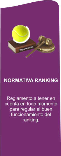 NORMATIVA RANKING  Reglamento a tener en cuenta en todo momento para regular el buen funcionamiento del ranking,