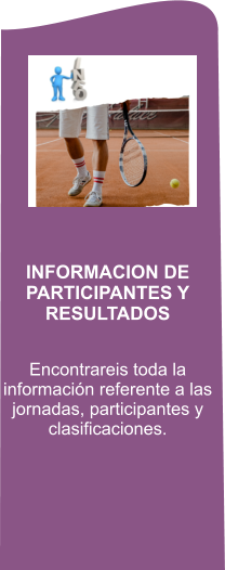 INFORMACION DE PARTICIPANTES Y RESULTADOS  Encontrareis toda la información referente a las jornadas, participantes y  clasificaciones.